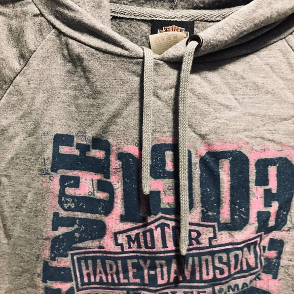 Harley Davidson Hooded  Sweatshirt Size Small Grey Pullover - Picture 9 of 16